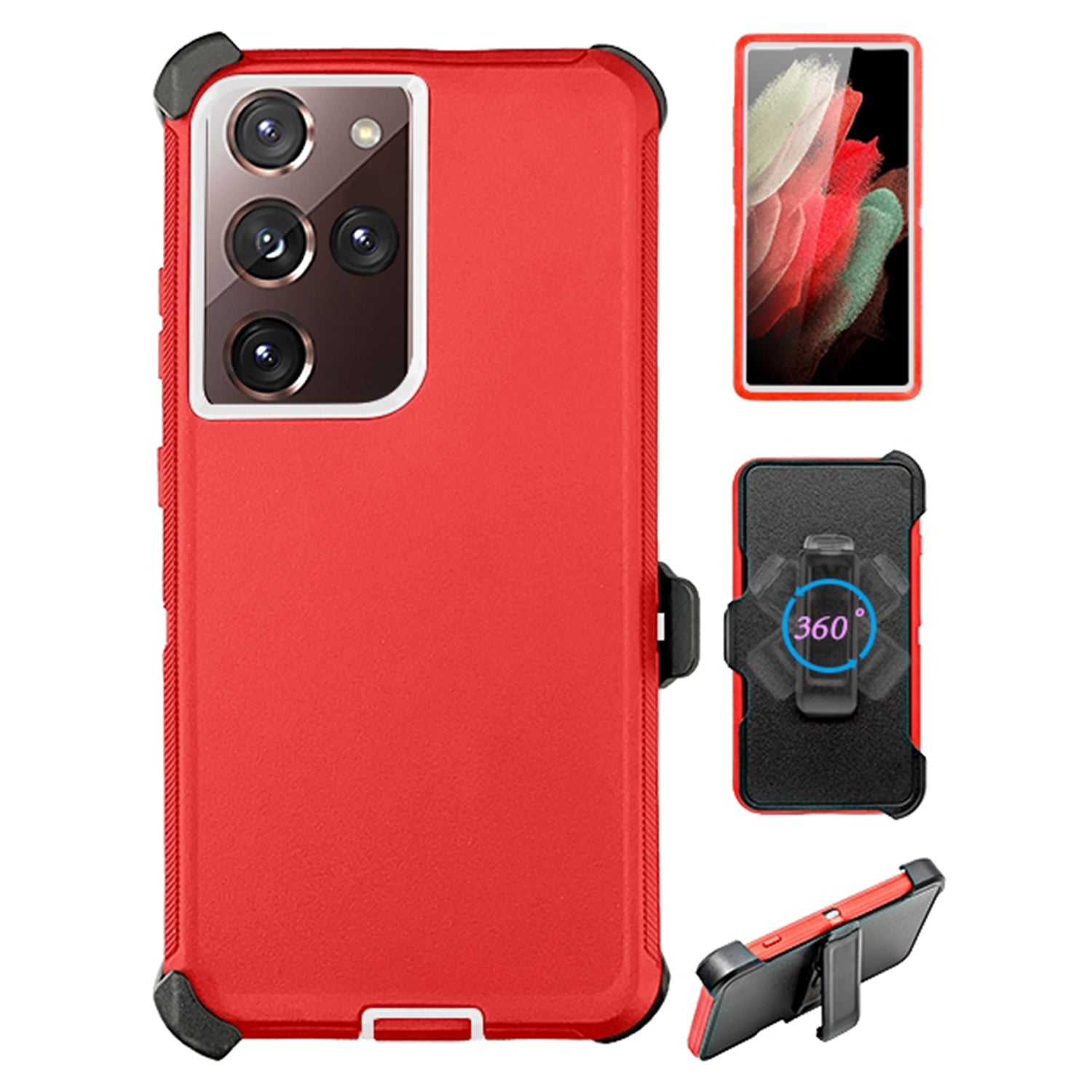 Galaxy S21 Ultra  Full Protection Heavy Duty Case  with Kickstand Belt Clip