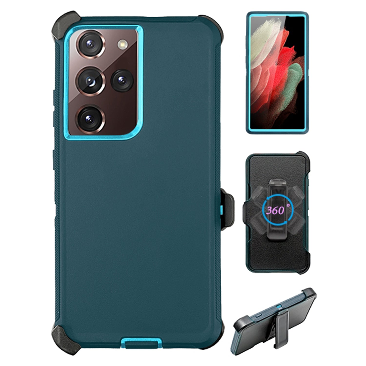 Galaxy S21 Ultra  Full Protection Heavy Duty Case  with Kickstand Belt Clip