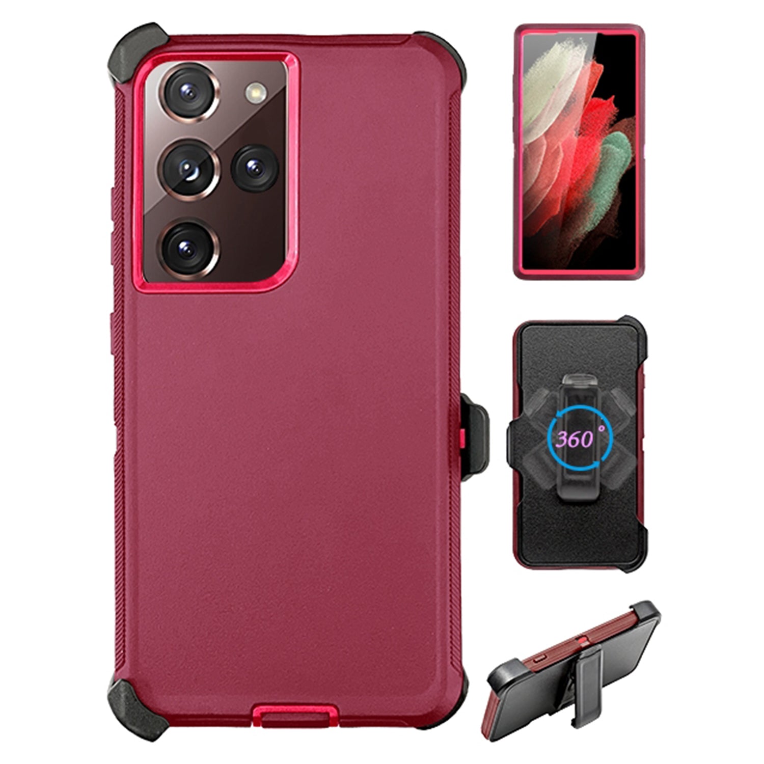 Galaxy S21 Ultra  Full Protection Heavy Duty Case  with Kickstand Belt Clip