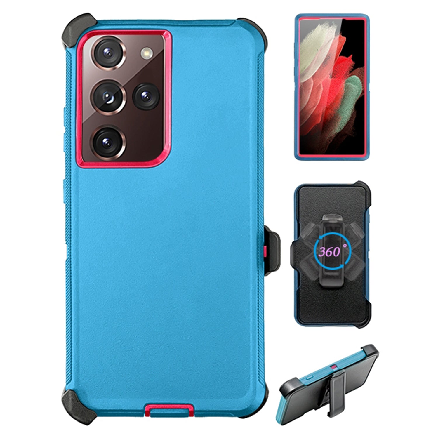Galaxy S21 Ultra  Full Protection Heavy Duty Case  with Kickstand Belt Clip