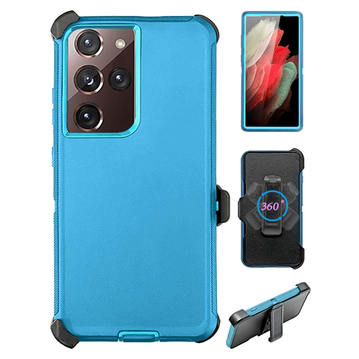 Galaxy S21 Ultra  Full Protection Heavy Duty Case  with Kickstand Belt Clip