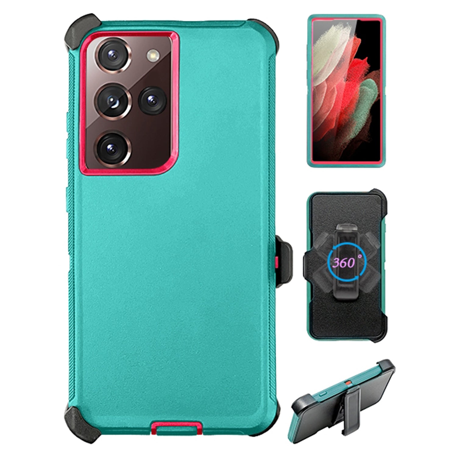 Galaxy S21 Ultra  Full Protection Heavy Duty Case  with Kickstand Belt Clip