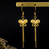 Long tassel mesh red ins premium feel earrings(ER-M008)-Butterfly