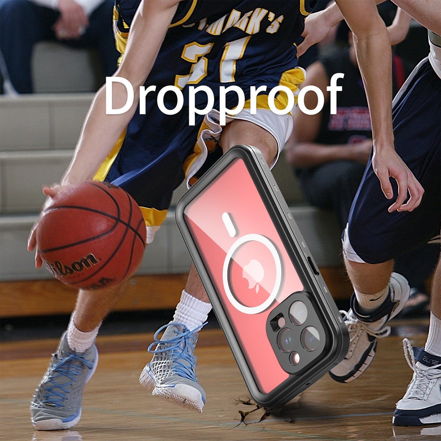 iPhone 15 Pro Max 360 Full Protective Waterproof Case With Built-in Screen Fingerprint Protector