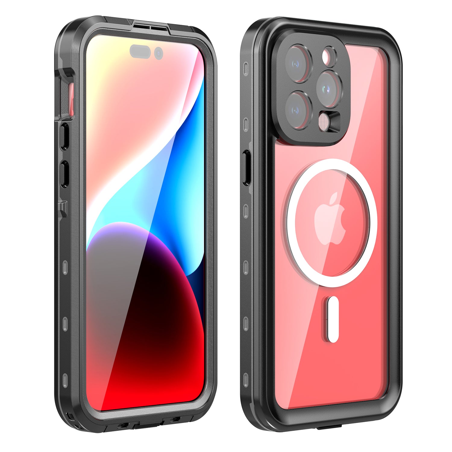 iPhone 15 Pro Max 360 Full Protective Waterproof Case With Built-in Screen Fingerprint Protector