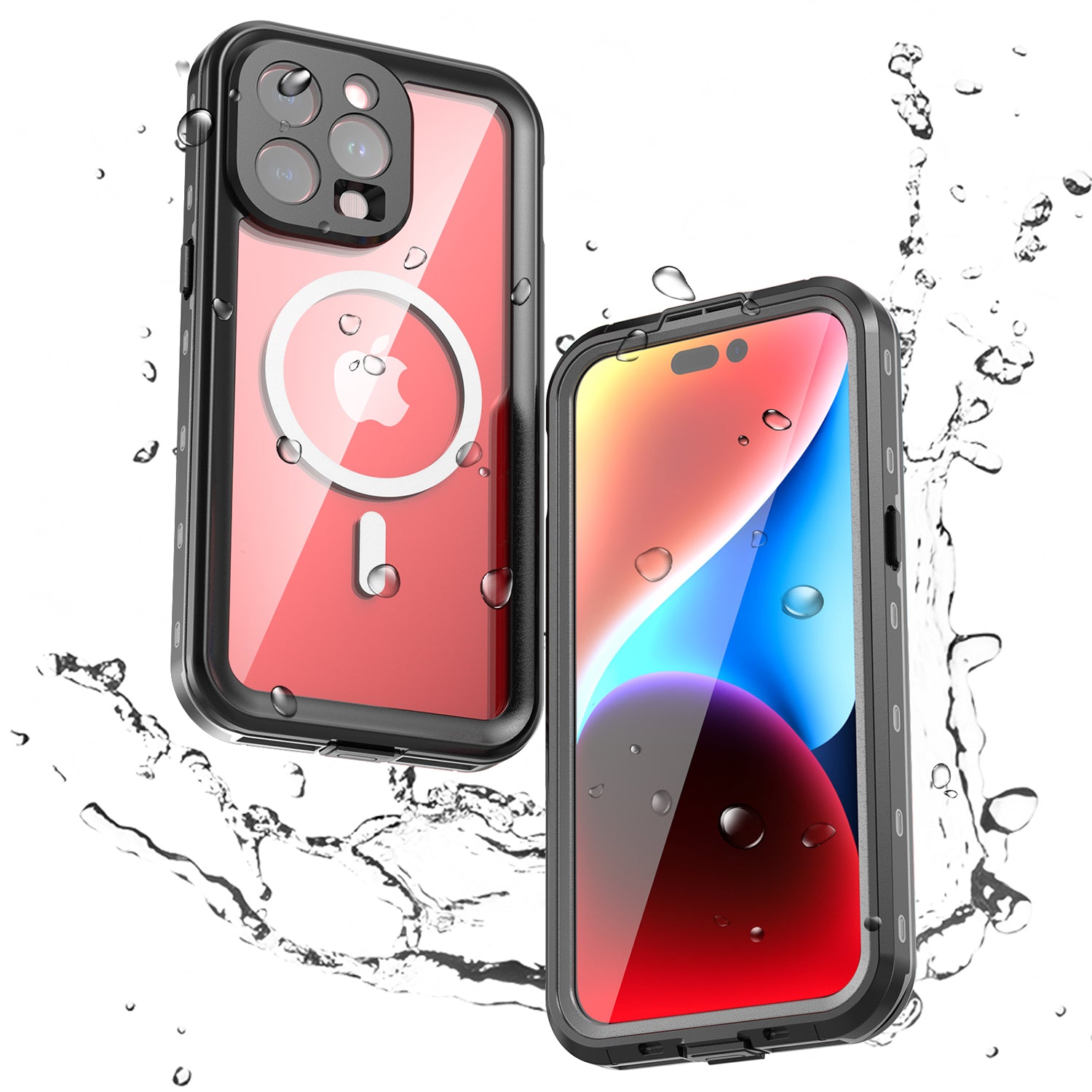 iPhone 15 Pro Max 360 Full Protective Waterproof Case With Built-in Screen Fingerprint Protector