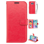 Real Plain Leather Wallet Case for Galaxy S7 Edge