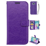 Real Plain Leather Wallet Case for Galaxy S7 Edge