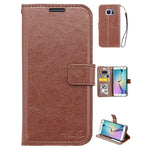 Real Plain Leather Wallet Case for Galaxy S7 Edge