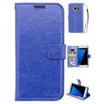 Real Plain Leather Wallet Case for Galaxy S7 Edge