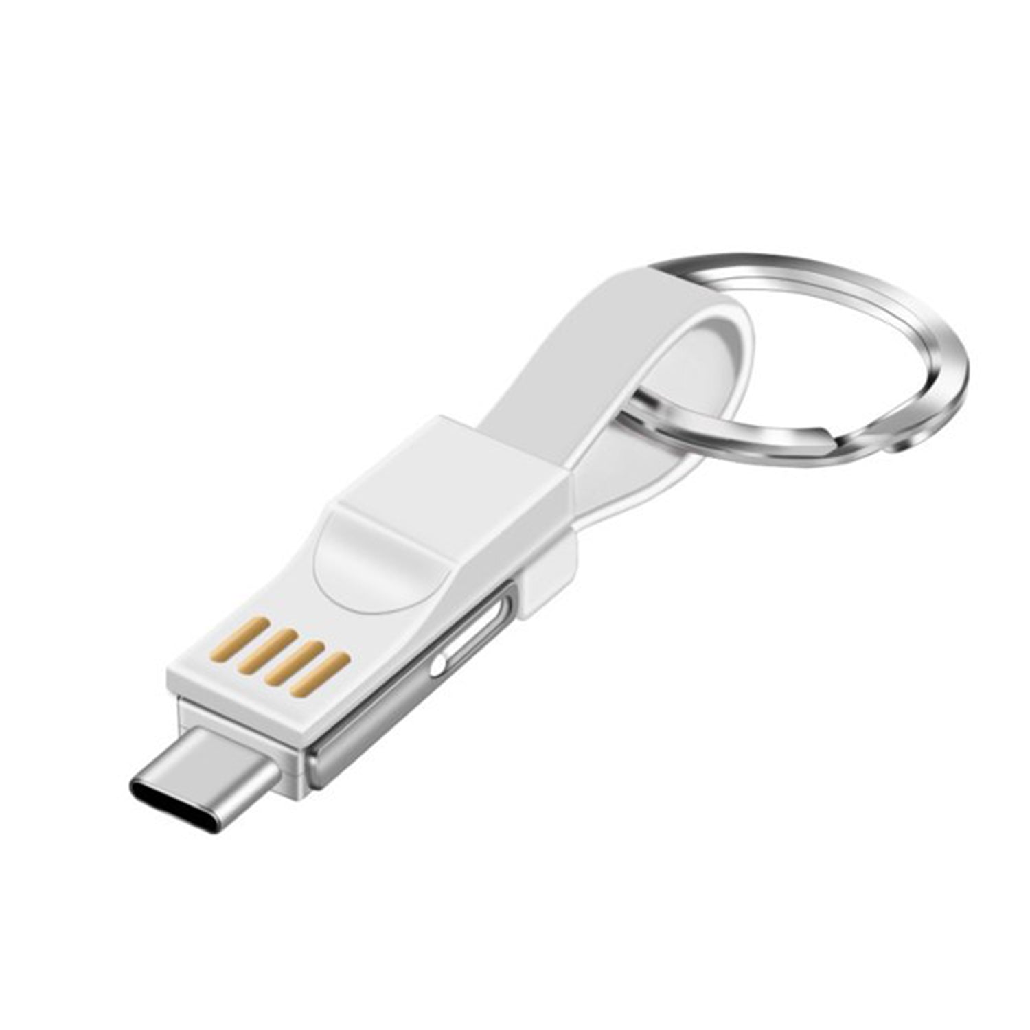 3 in 1 Key Chain USB Charge Cable Micro USB Type C Lighting Charger Cable For iPhone/Samsung/Android