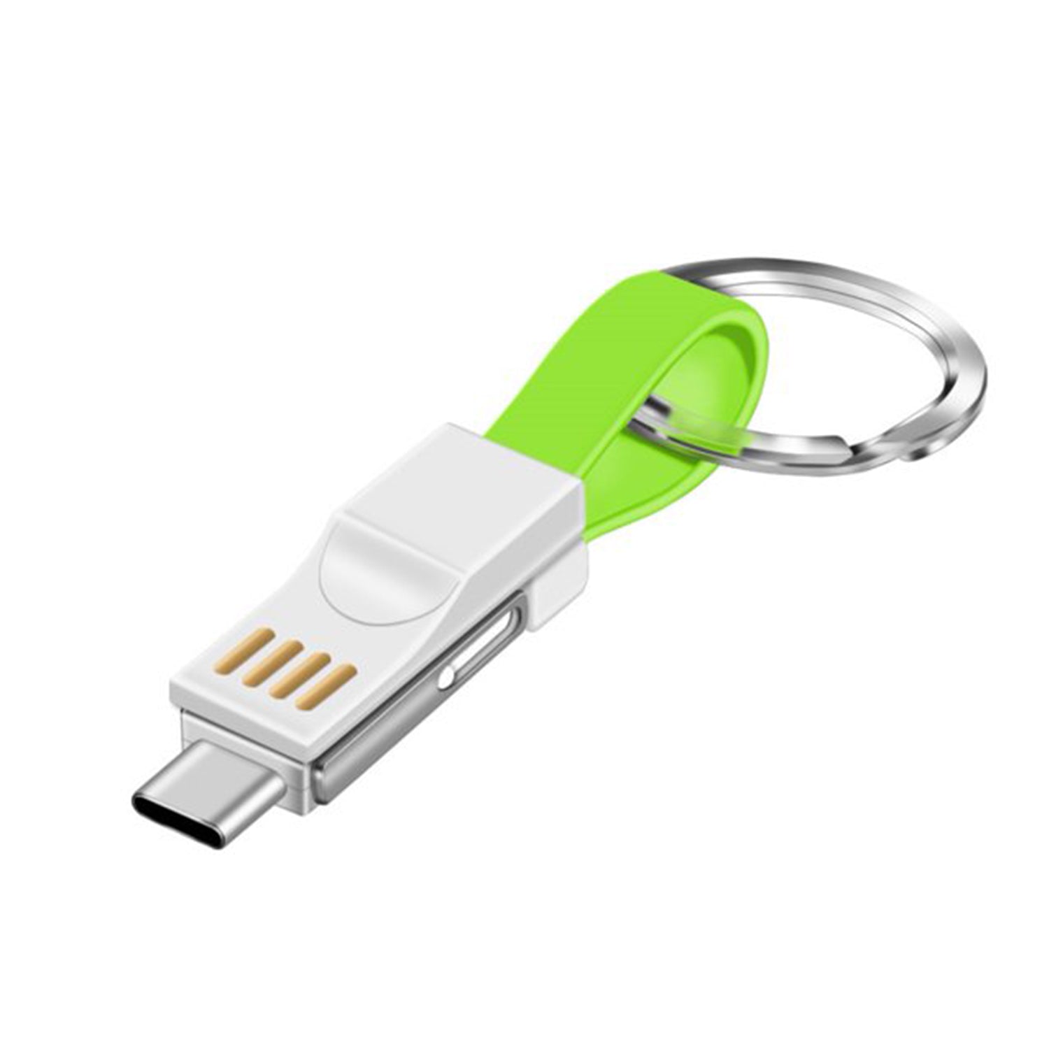 3 in 1 Key Chain USB Charge Cable Micro USB Type C Lighting Charger Cable For iPhone/Samsung/Android