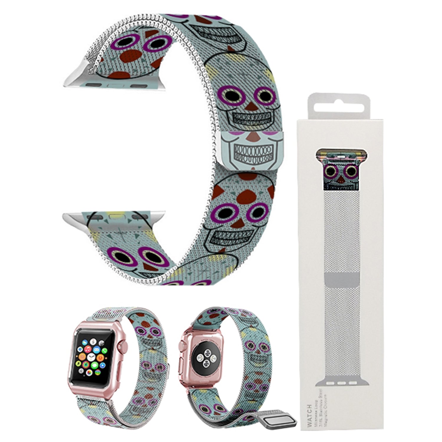 38/40 mm Stainless Steel Wristband for i-Watch Series 4/3/2/1 Milanese Loop with Strong Magnetic Closure Strap