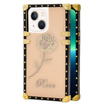 iPhone 14/13 TPU Rose print diamond fashion color case