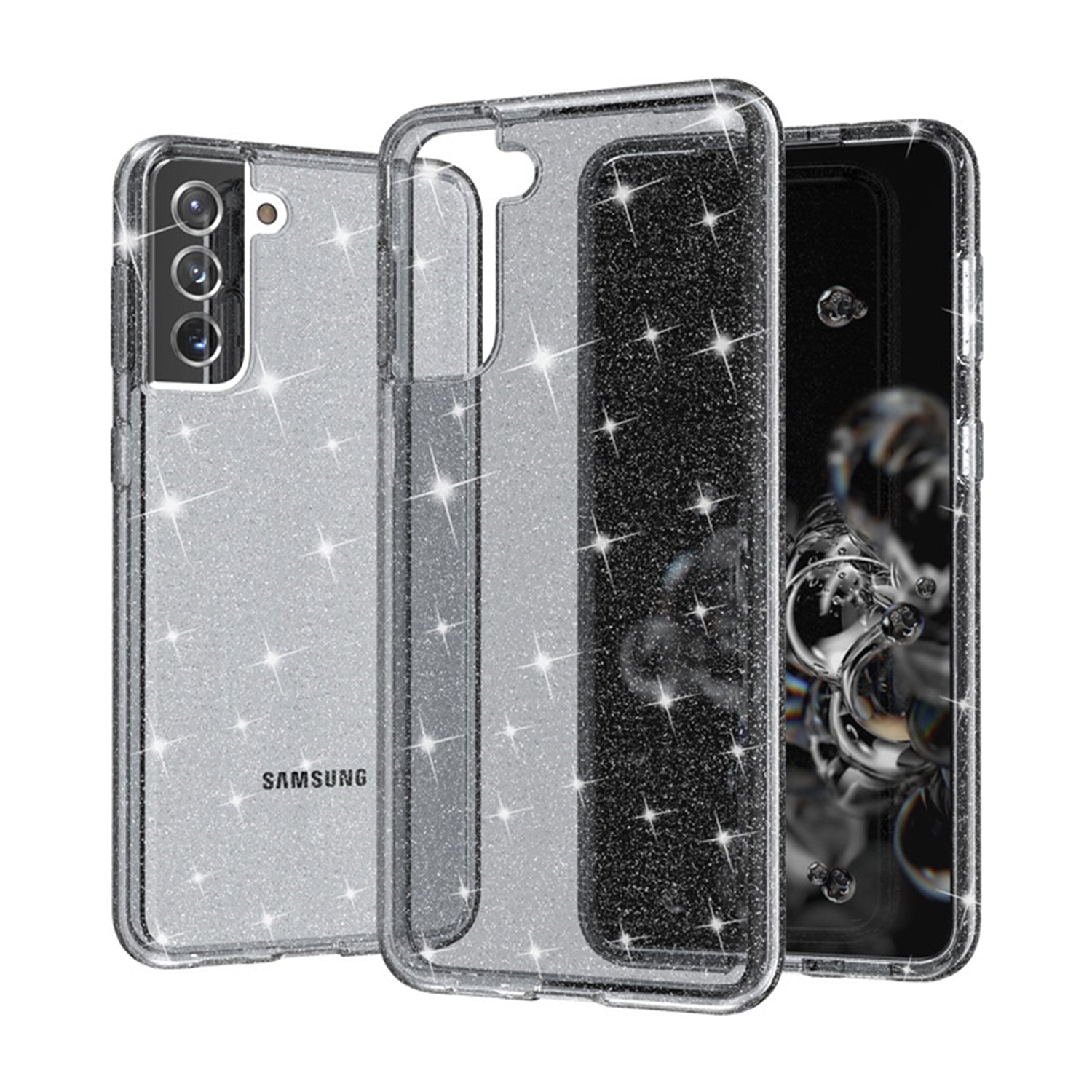 Shiny Transparency Phone Case for Samsung Galaxy S21 Plus