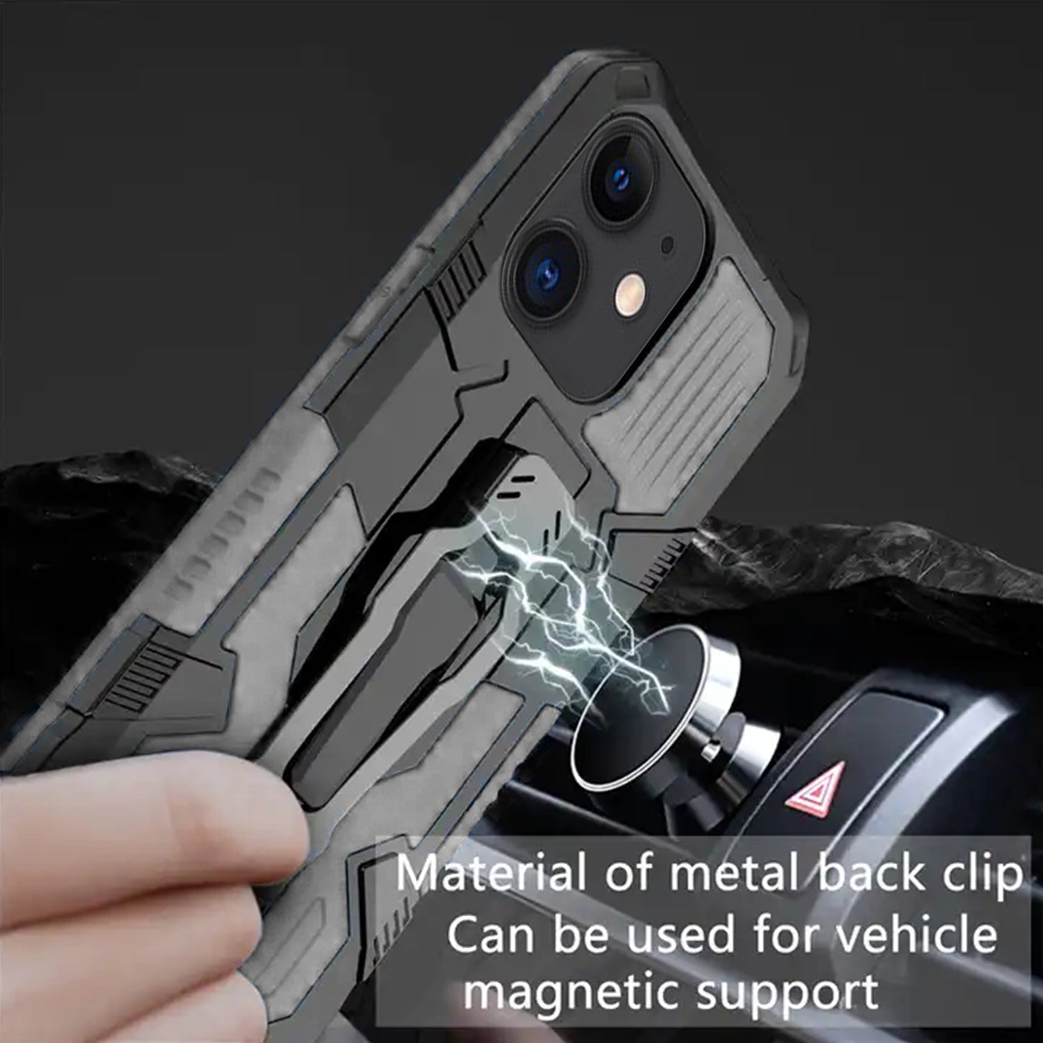 Back Clip Magnetic GPS car mount Phone Holder for iPhone 11 (6.1")