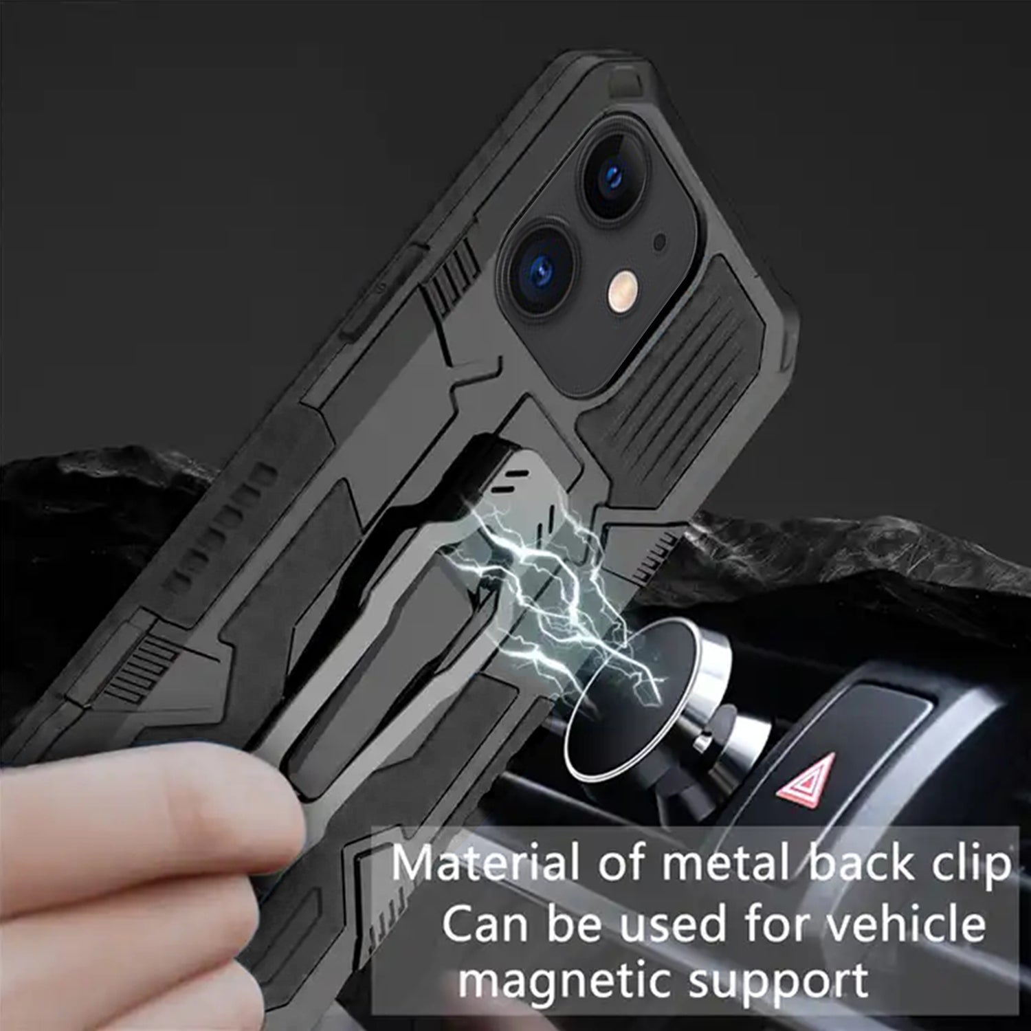 Back Clip Magnetic GPS car mount Phone Holder for iPhone 11 (6.1")