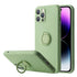 Soft Liquid Silicone Case With Stand Ring Holder For iPhone 13 Pro Max (6.7")
