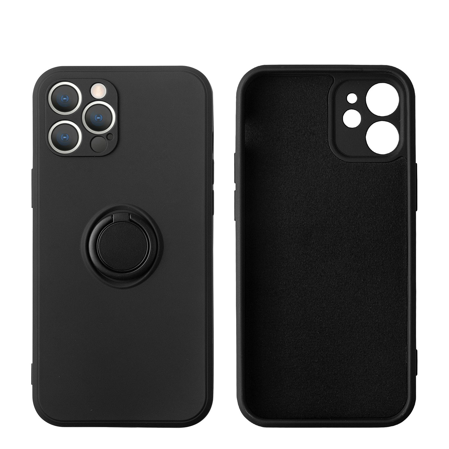 iPhone 13 Pro (6.1") Soft Liquid Silicone Case With Stand Ring Holder