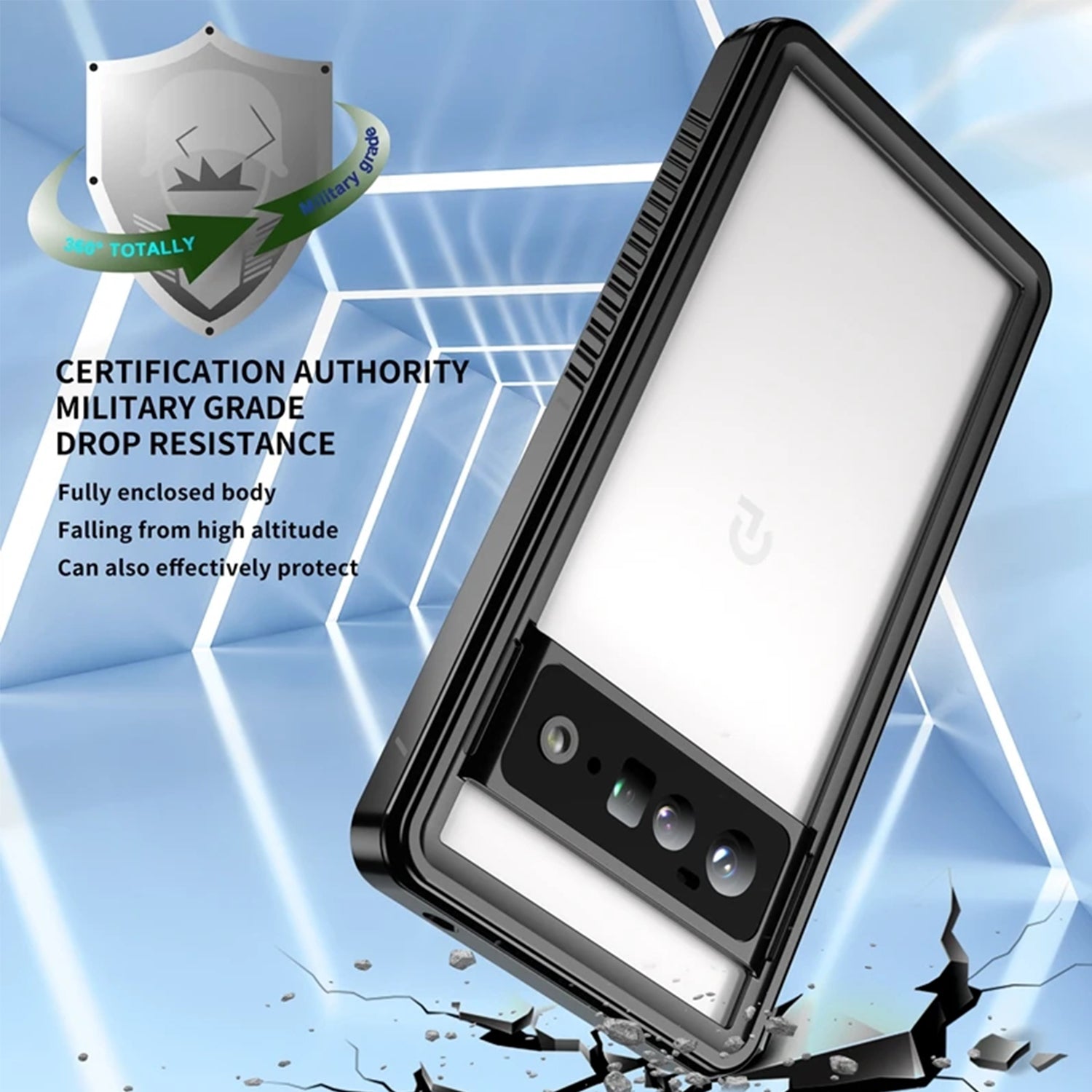 Waterproof case for Google Pixel 6 Pro-Black