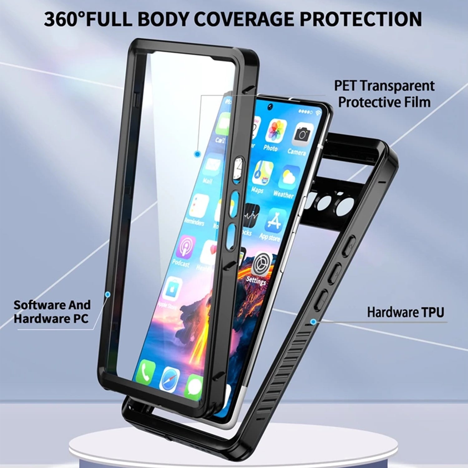 Waterproof case for Google Pixel 6 Pro-Black