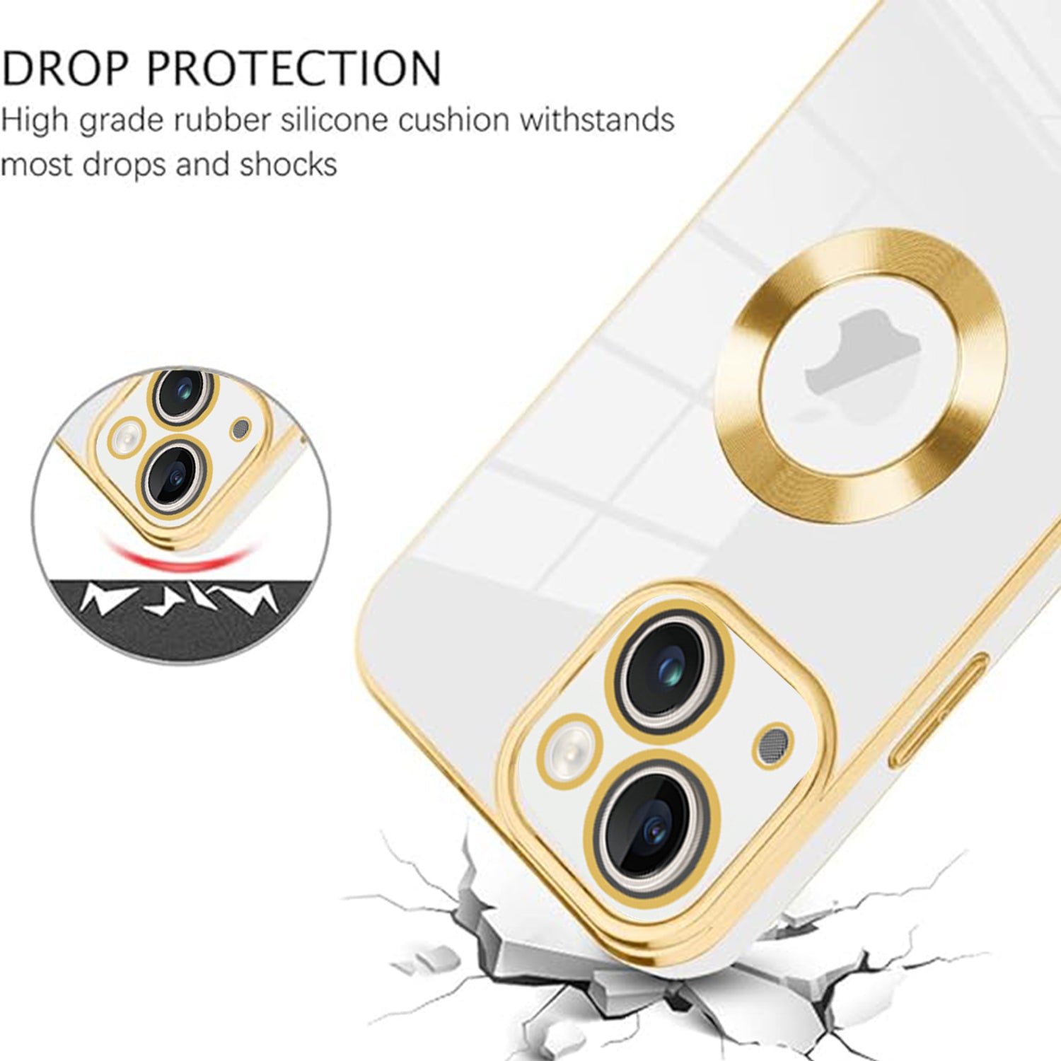 iPhone 14 Plus Electroplated logo hollow out color case