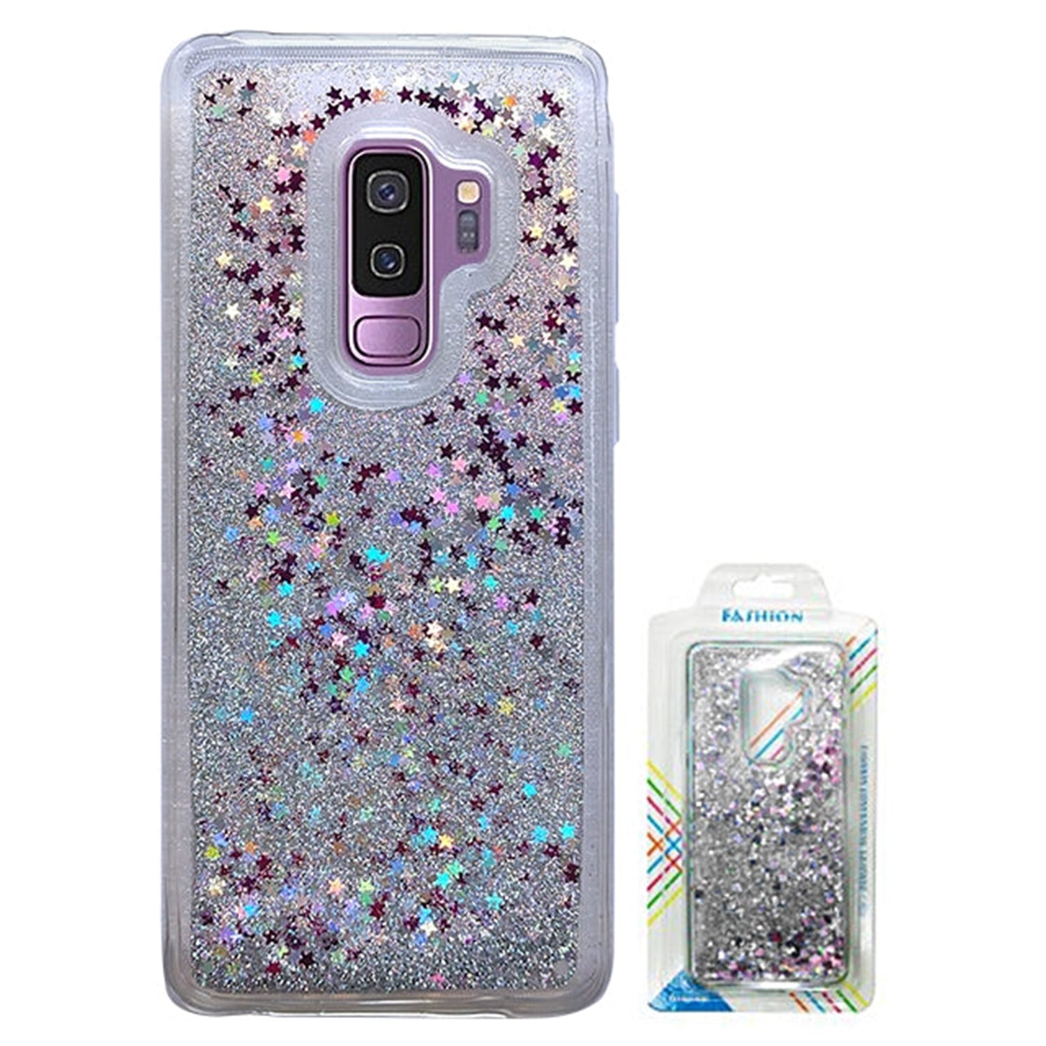 Floating Heart / Stars Glitter Case for Galaxy S9 Plus