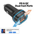 36W Dual Ports (USB3.0+ Type C) Car Adapter for iPhone 13/12/11 and Other Devices - Black