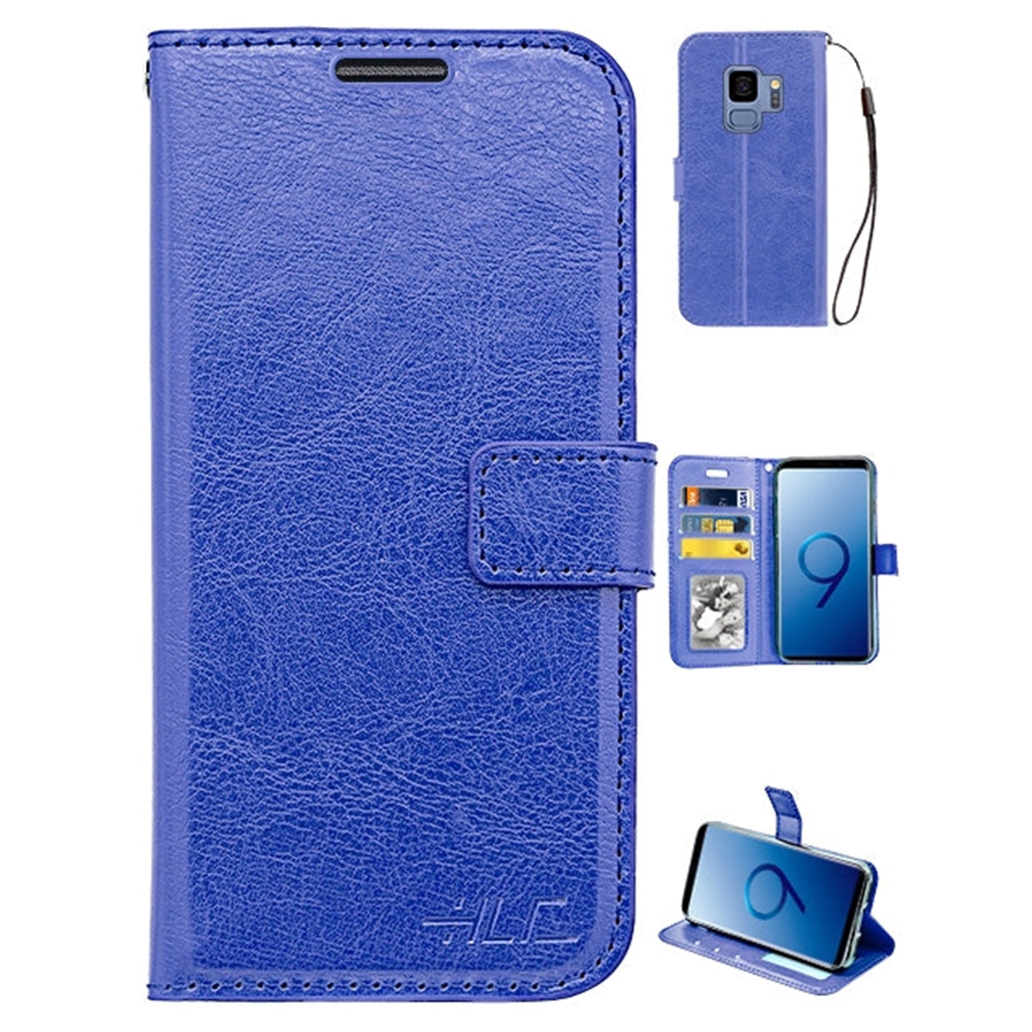 S9 Real Plain Leather Wallet Case