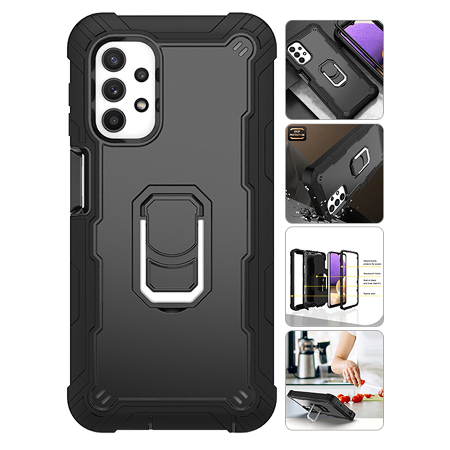 Full azimuth protection hardware bracket silicone case for Samsung Galaxy A32(5G) Case