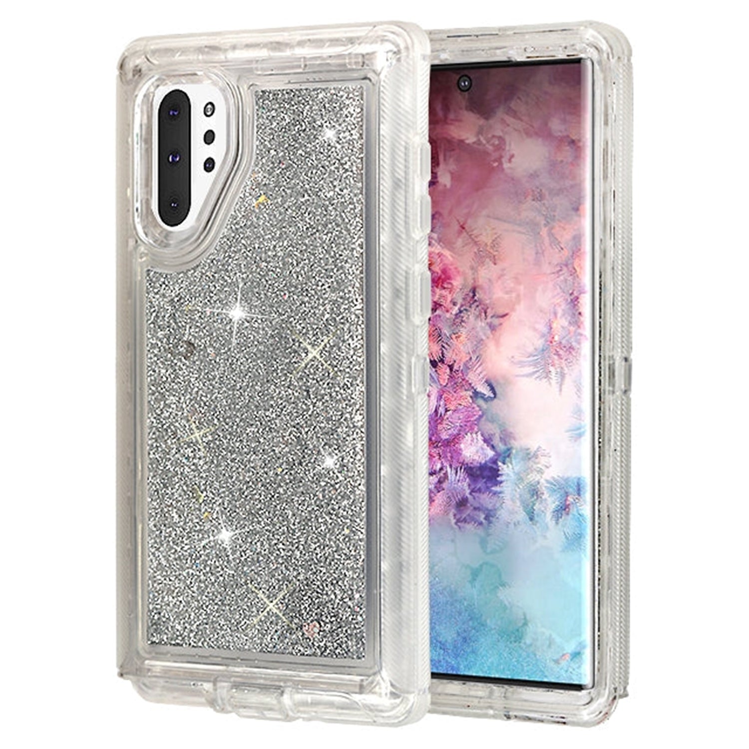 Samsung Galaxy Note 10 Plus Transparent Floating Glitter Heavy Duty Case