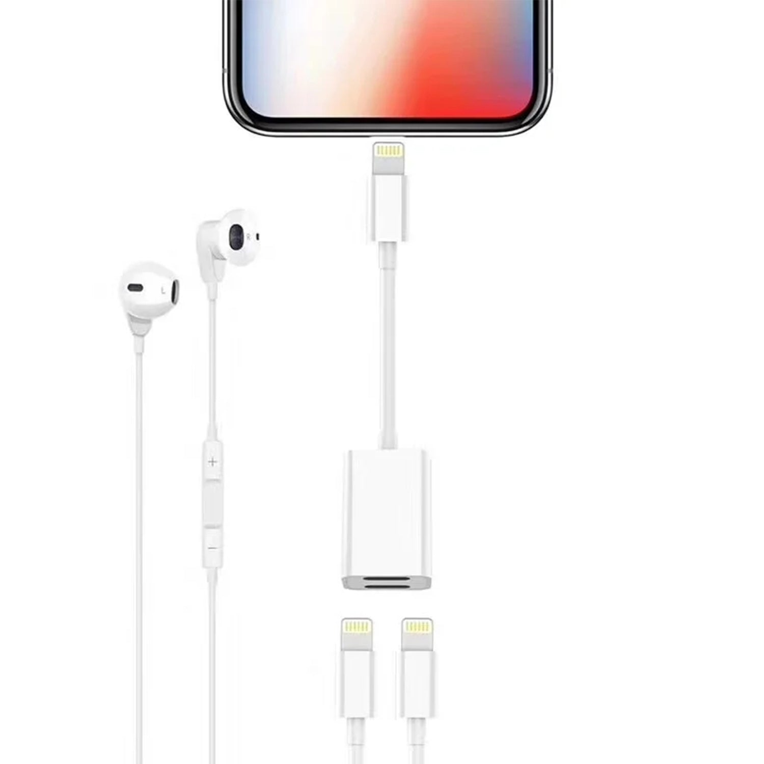 2 in 1 Double Lightning Adapter for iPhone 11/11 Pro /11 Pro Max/ Xs Max/ X / XS/ 8 / 7