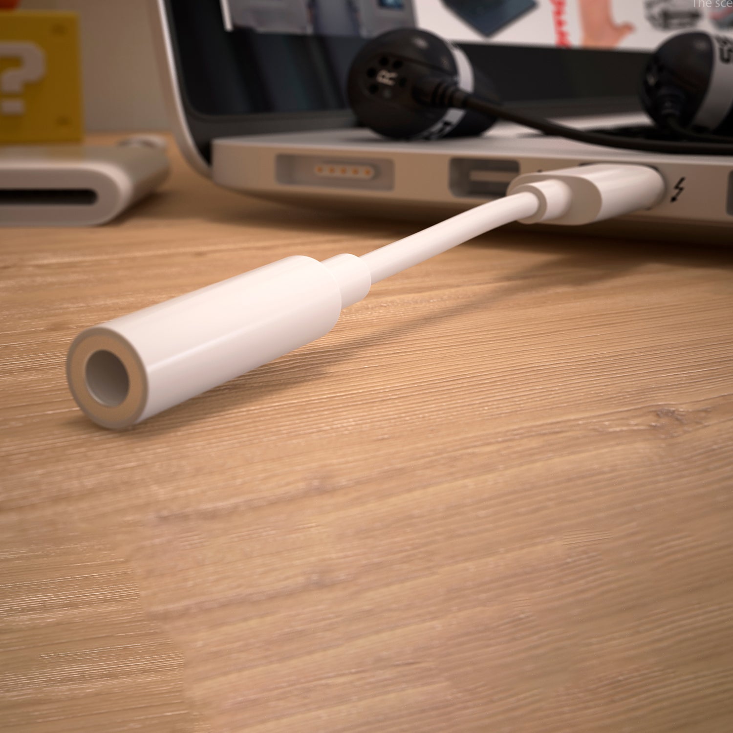 Type C to 3.5 mm Headphone Jack Adapter - White