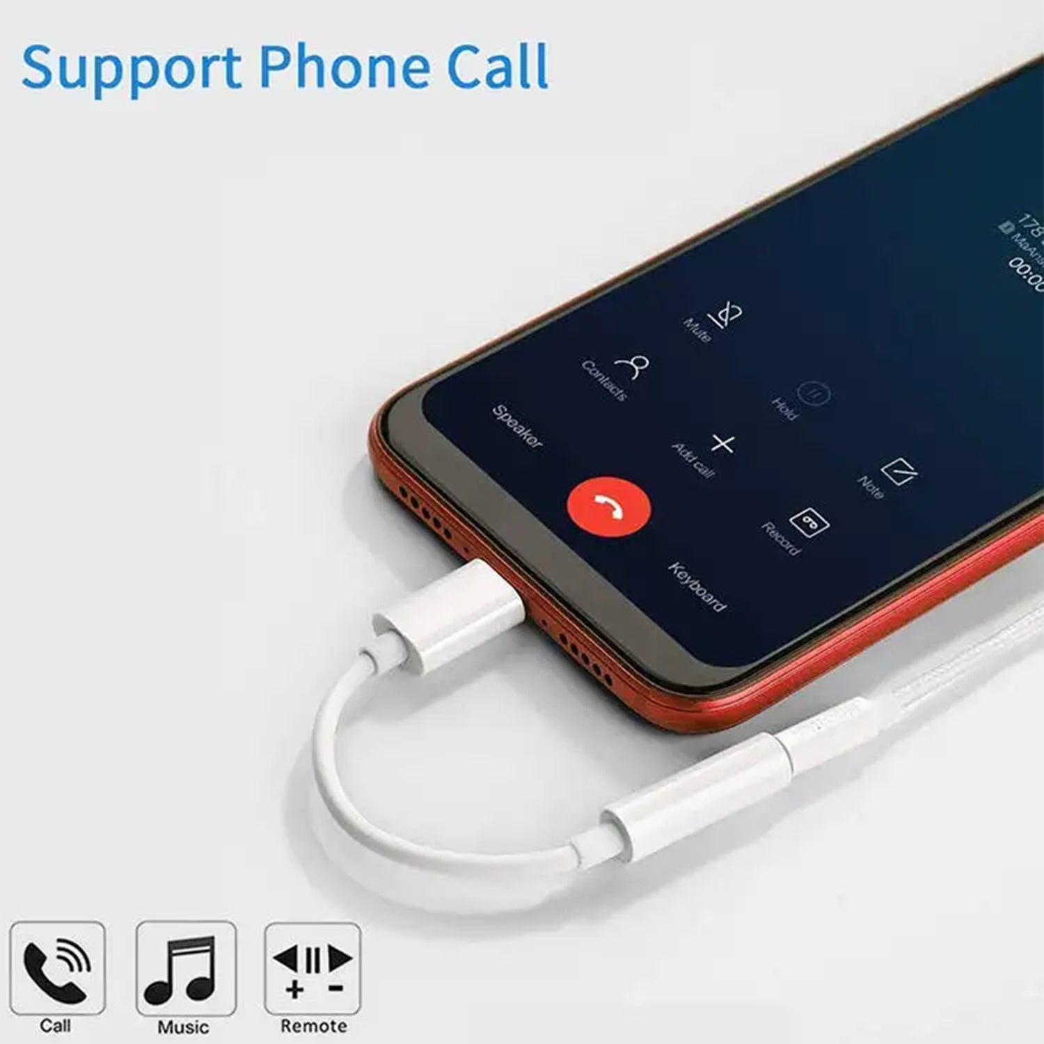 Type C to 3.5 mm Headphone Jack Adapter - White
