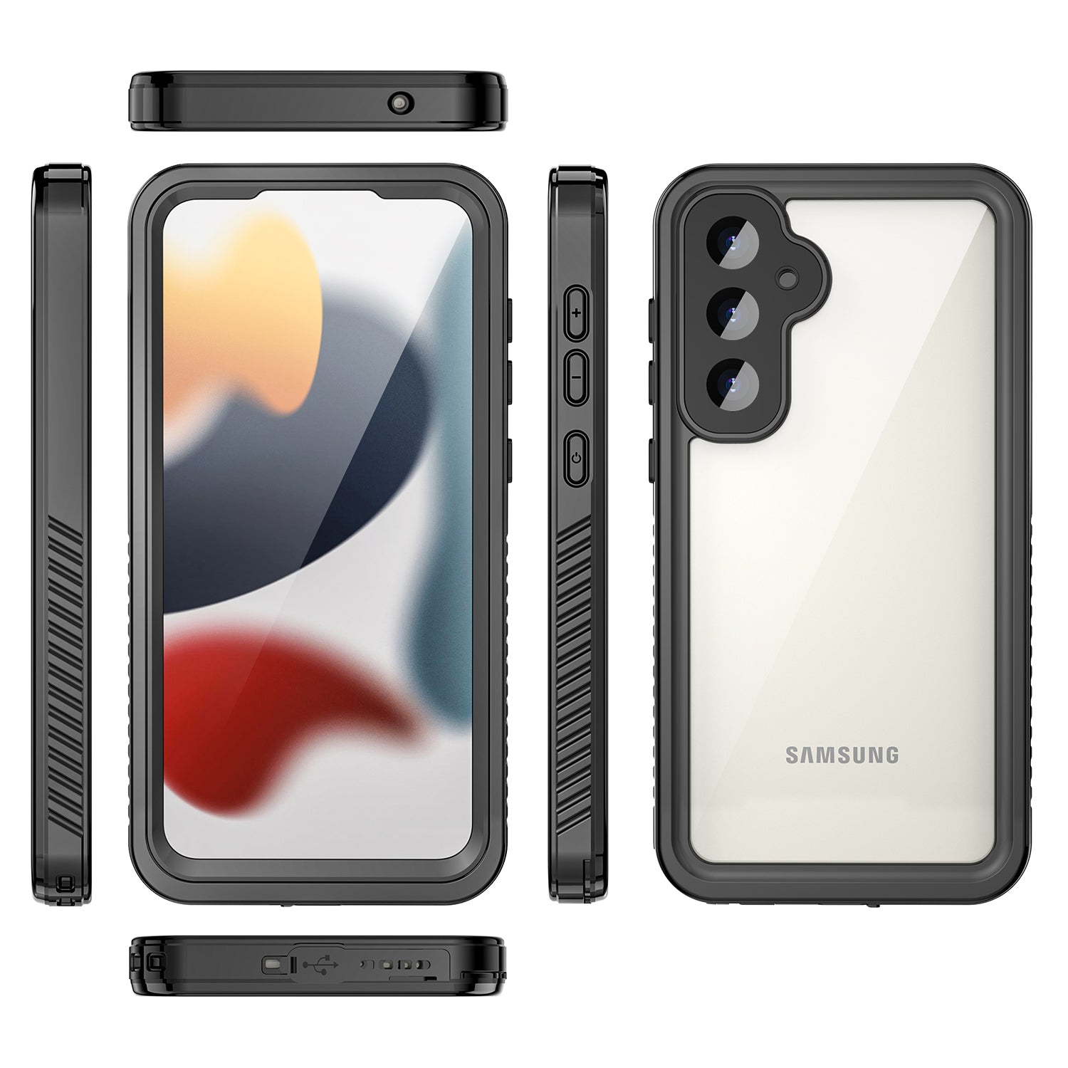 Samsung Galaxy S23 FE,360 Full Protective Waterproof Case With Built-in Screen Fingerprint Protector-Black