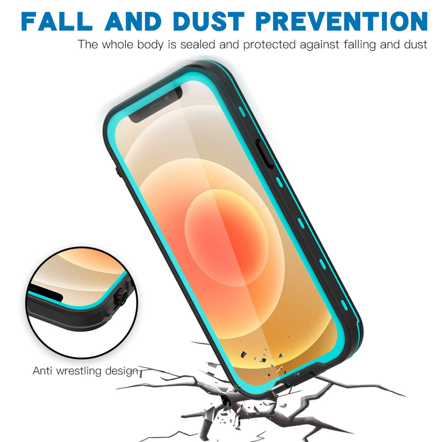 Apple iPhone 13 Mini (5.4") 360 Full Protective Waterproof Case with Built-in Screen Fingerprint Protector