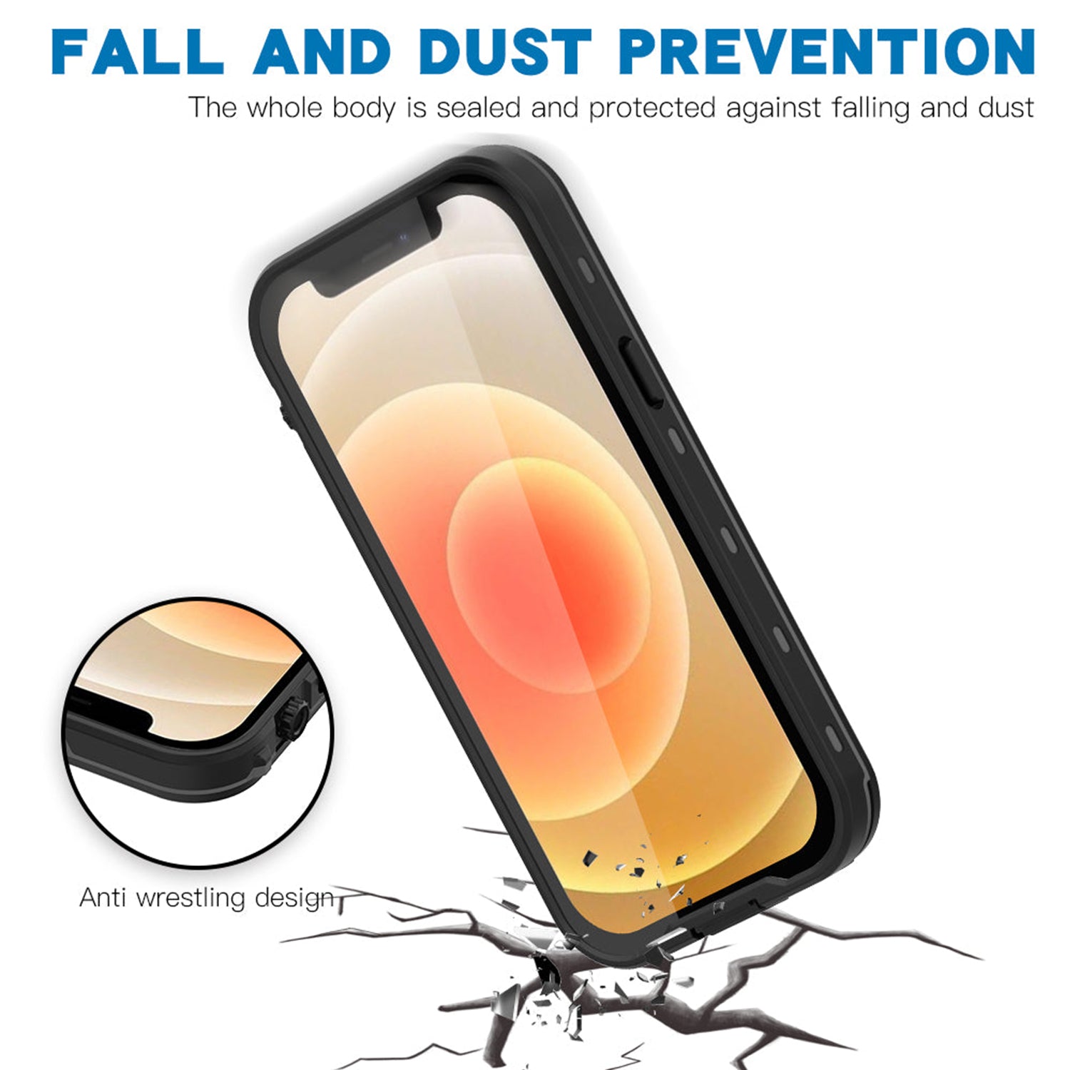 Apple iPhone 13 Mini (5.4") 360 Full Protective Waterproof Case with Built-in Screen Fingerprint Protector