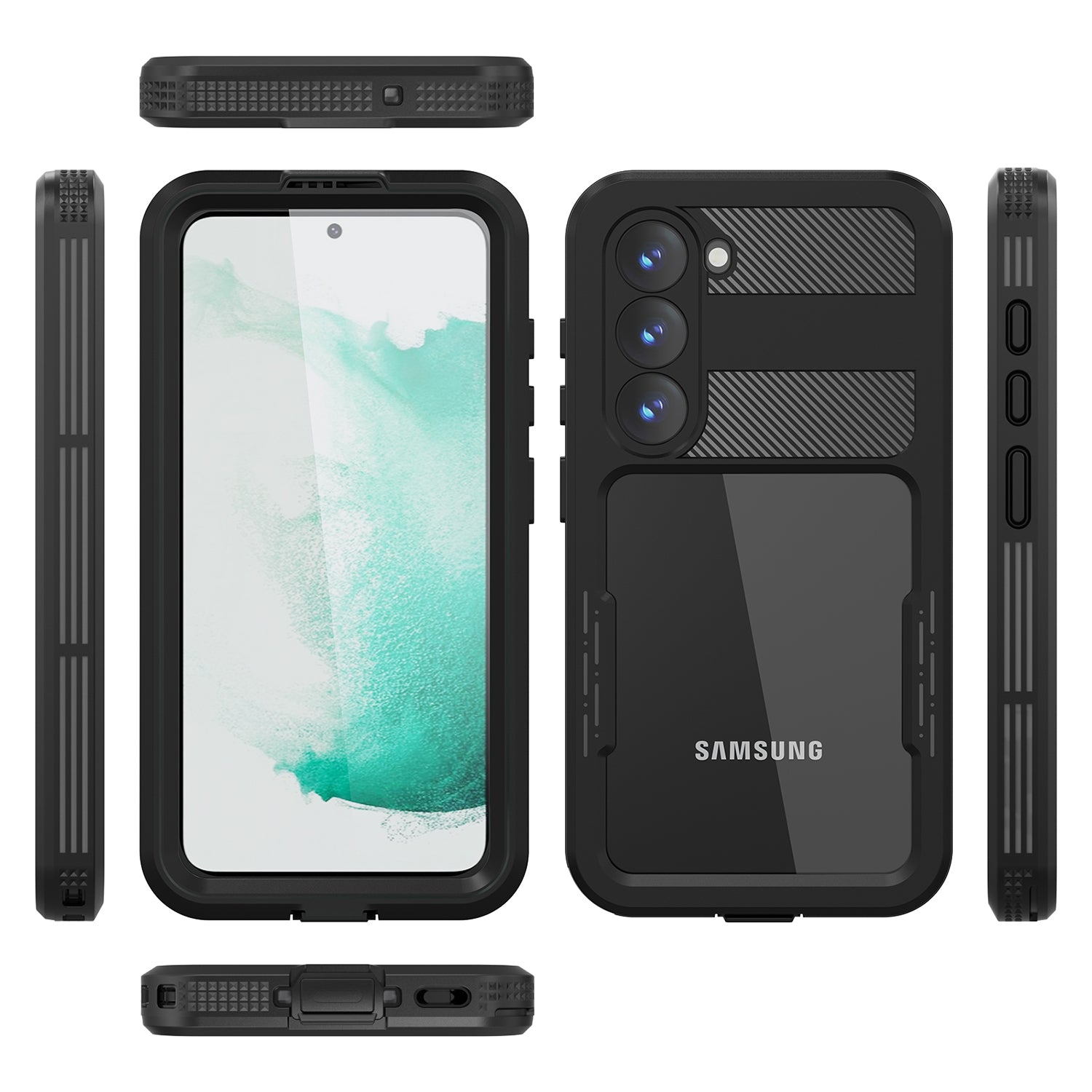 Samsung Galaxy S23,360 Full Protective Waterproof Case with Built-in Screen Fingerprint Protector