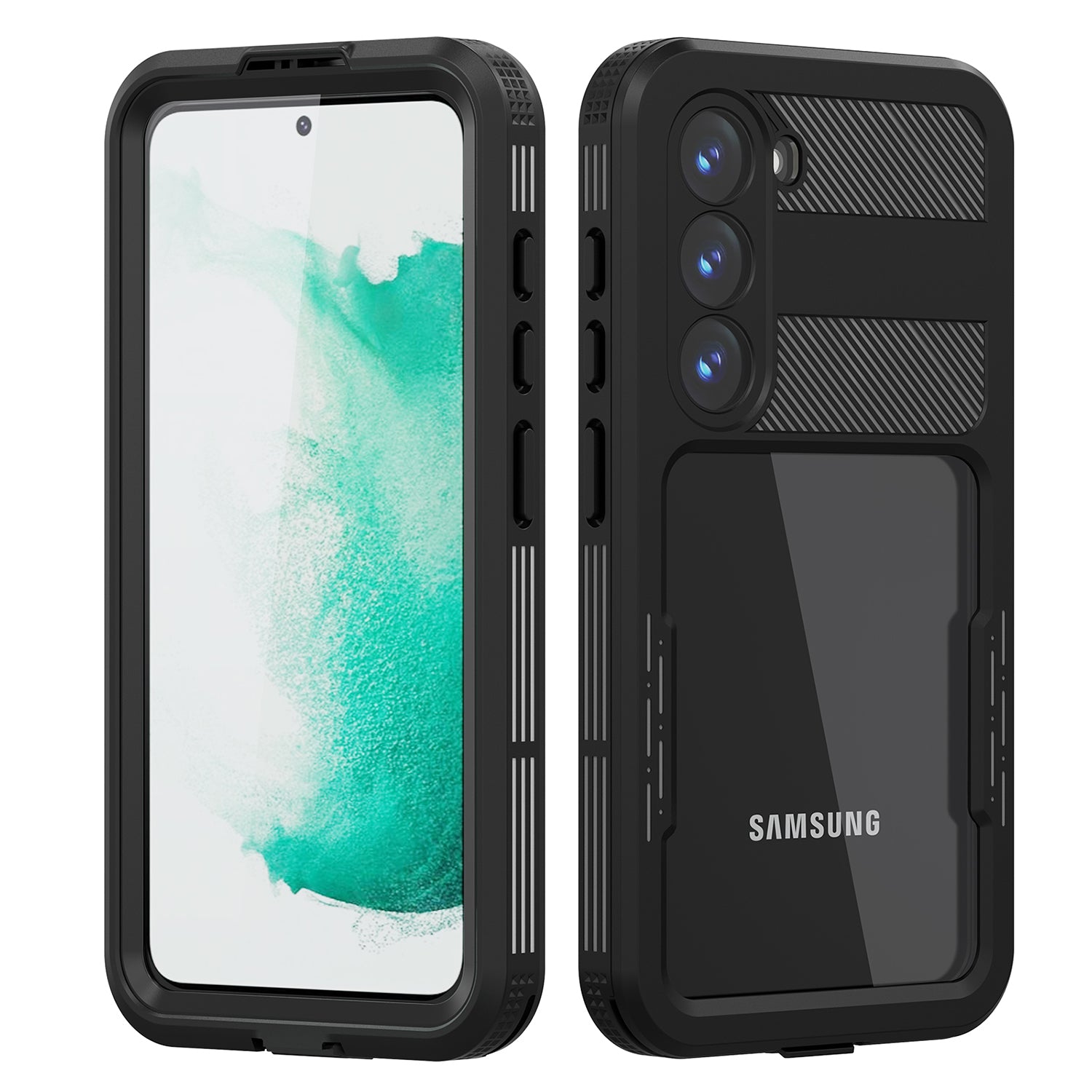 Samsung Galaxy S23,360 Full Protective Waterproof Case with Built-in Screen Fingerprint Protector
