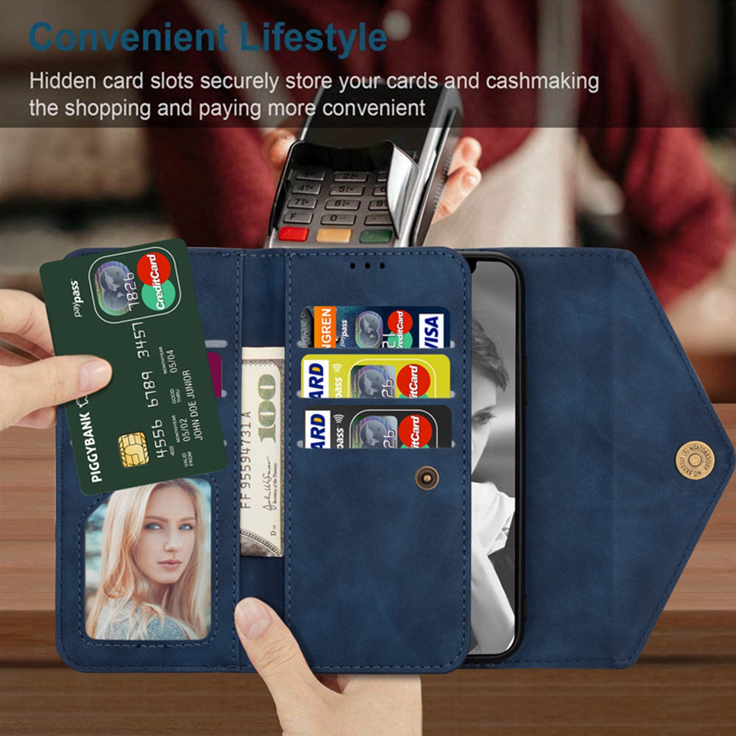 Samsung Galaxy Note 20 Ultra 2 IN 1 Leather Wallet with 7 Credit Card Slots Case