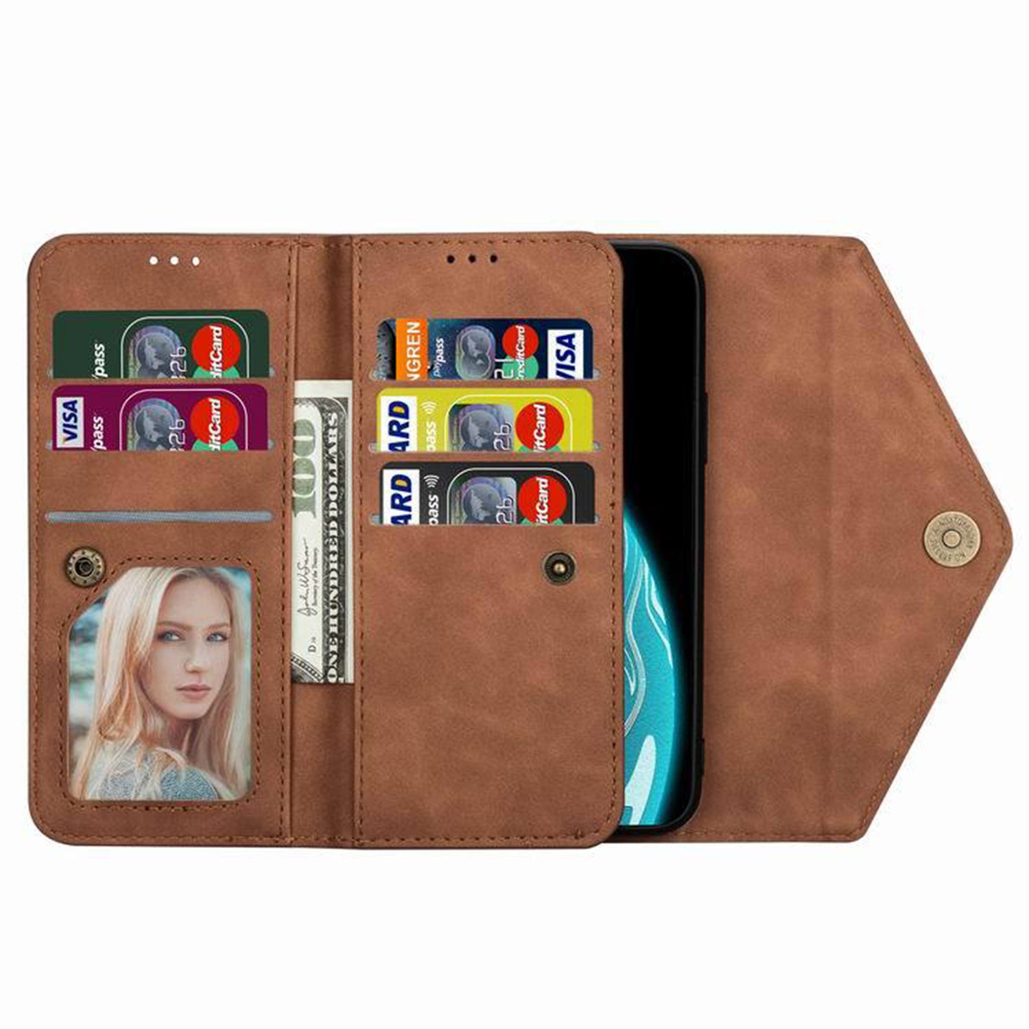Samsung Galaxy Note 20 Ultra 2 IN 1 Leather Wallet with 7 Credit Card Slots Case