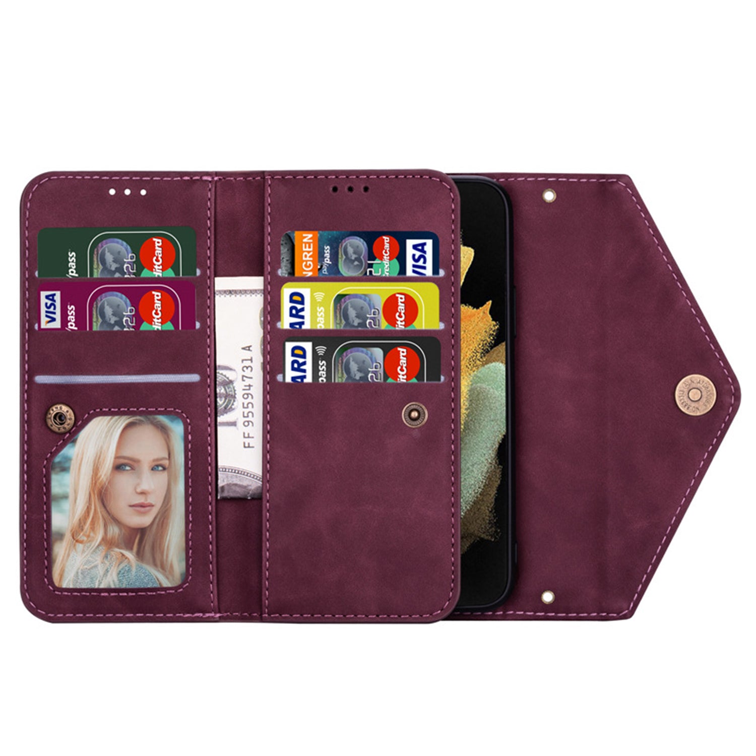 Samsung Galaxy Note 20 Ultra 2 IN 1 Leather Wallet with 7 Credit Card Slots Case