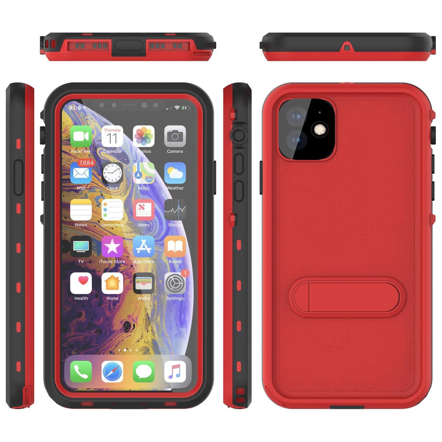 Apple iPhone 11 (6.1") 360 Full Protective Waterproof Case with Built-in Screen Fingerprint Protector