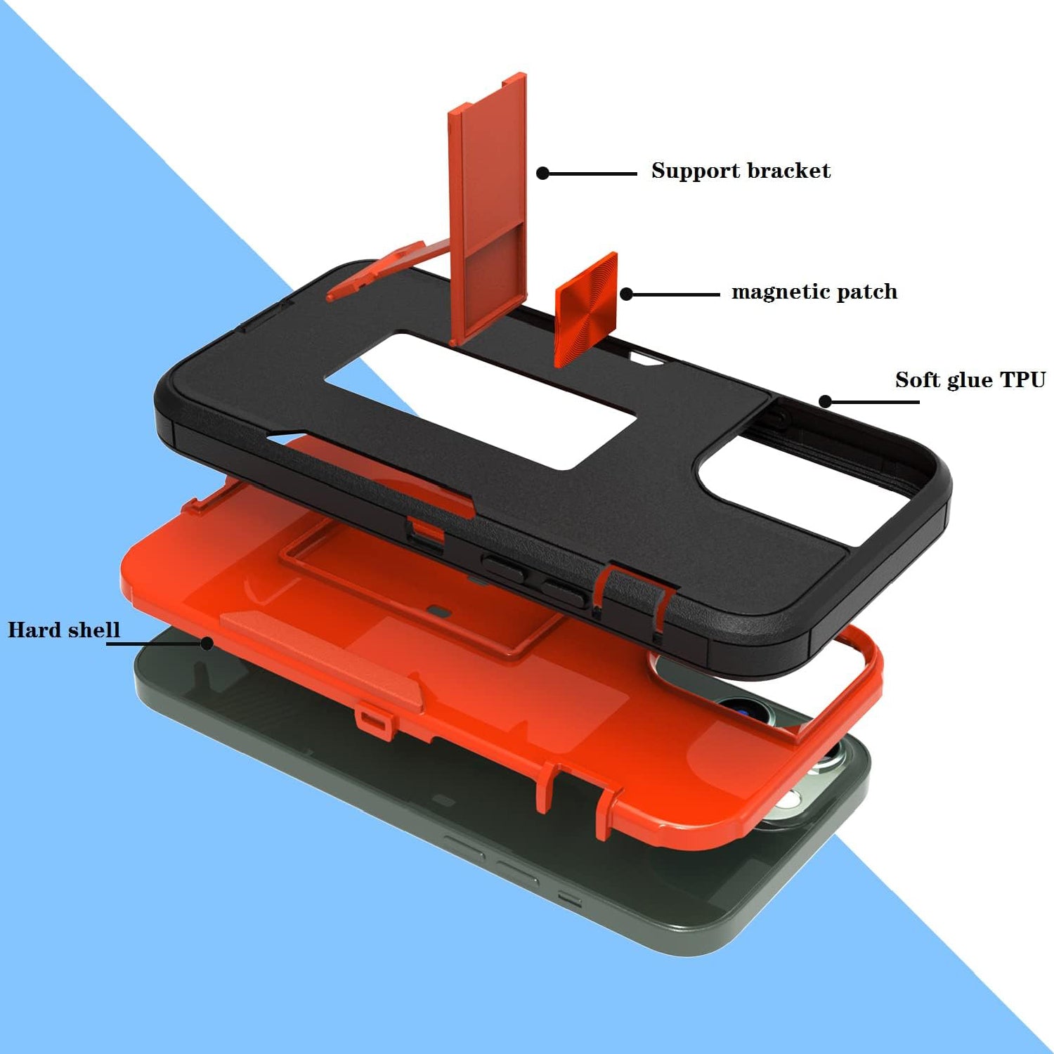 iPhone 11 (6.1’’) Kickstand fully protected heavy-duty shockproof case