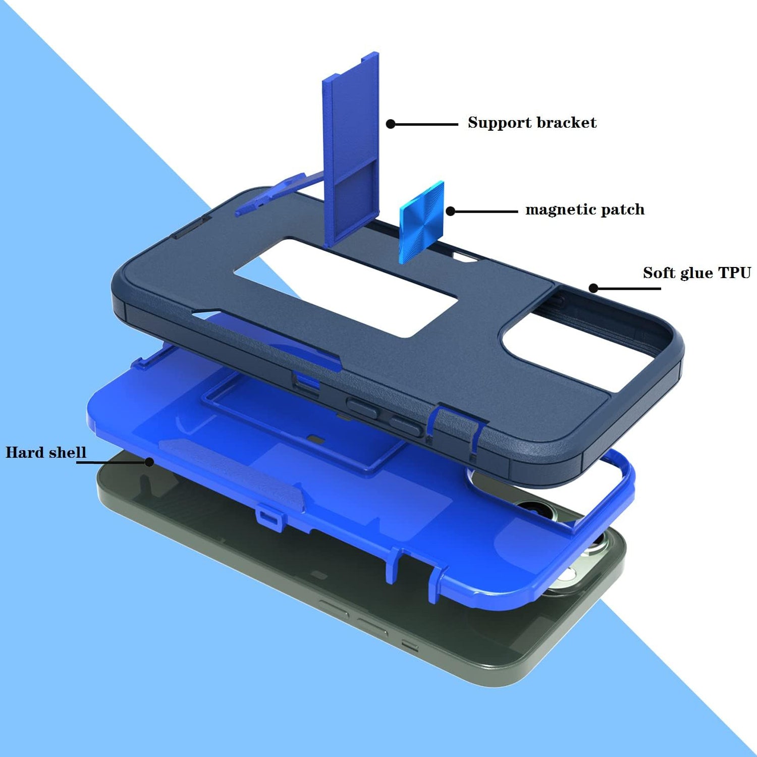iPhone 11 (6.1’’) Kickstand fully protected heavy-duty shockproof case