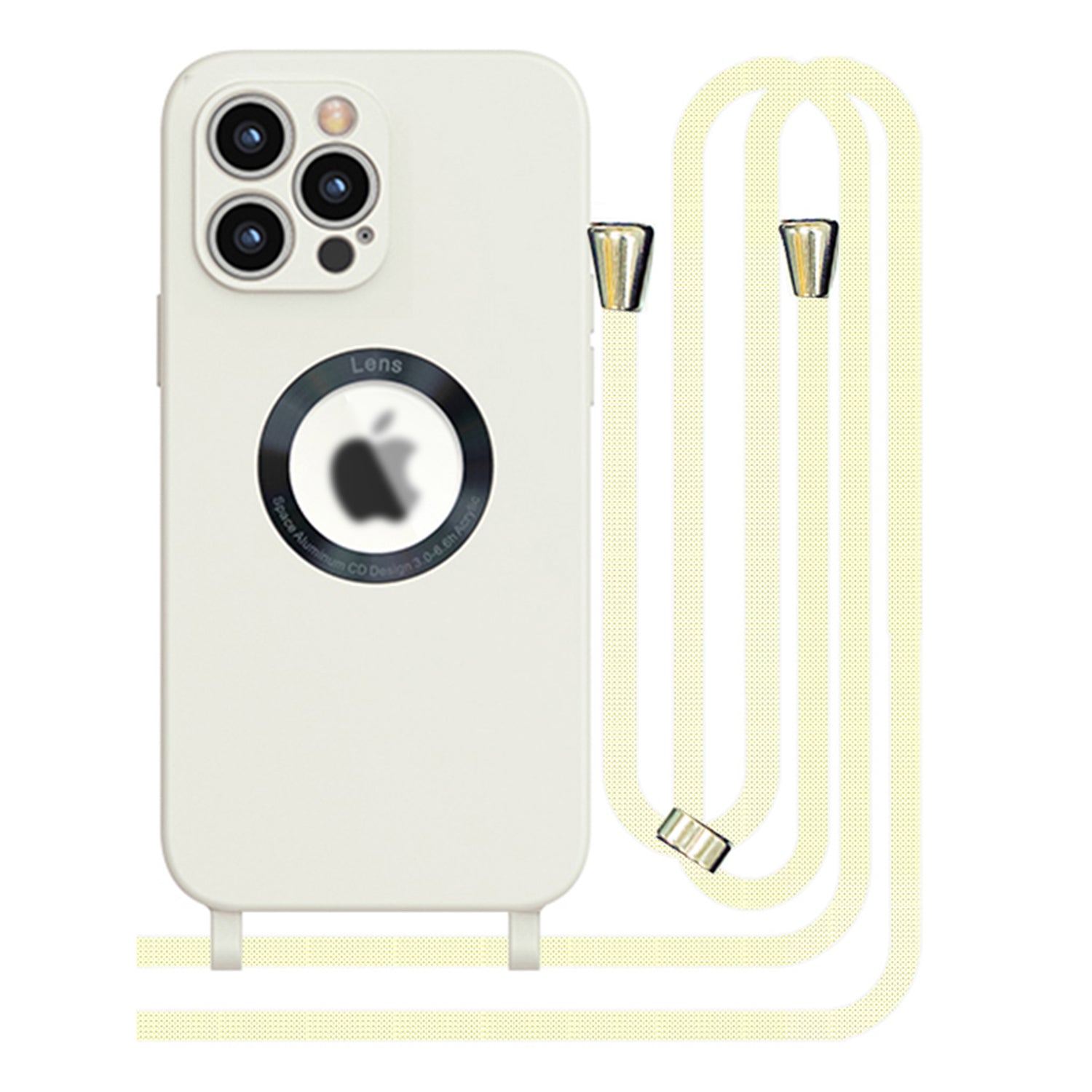 iPhone 13  Pro Max Soft silicone case fine hole logo hollowed out with adjustable hanging rope