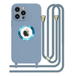 iPhone 13  Pro Max Soft silicone case fine hole logo hollowed out with adjustable hanging rope