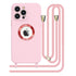 iPhone 13  Pro Max Soft silicone case fine hole logo hollowed out with adjustable hanging rope
