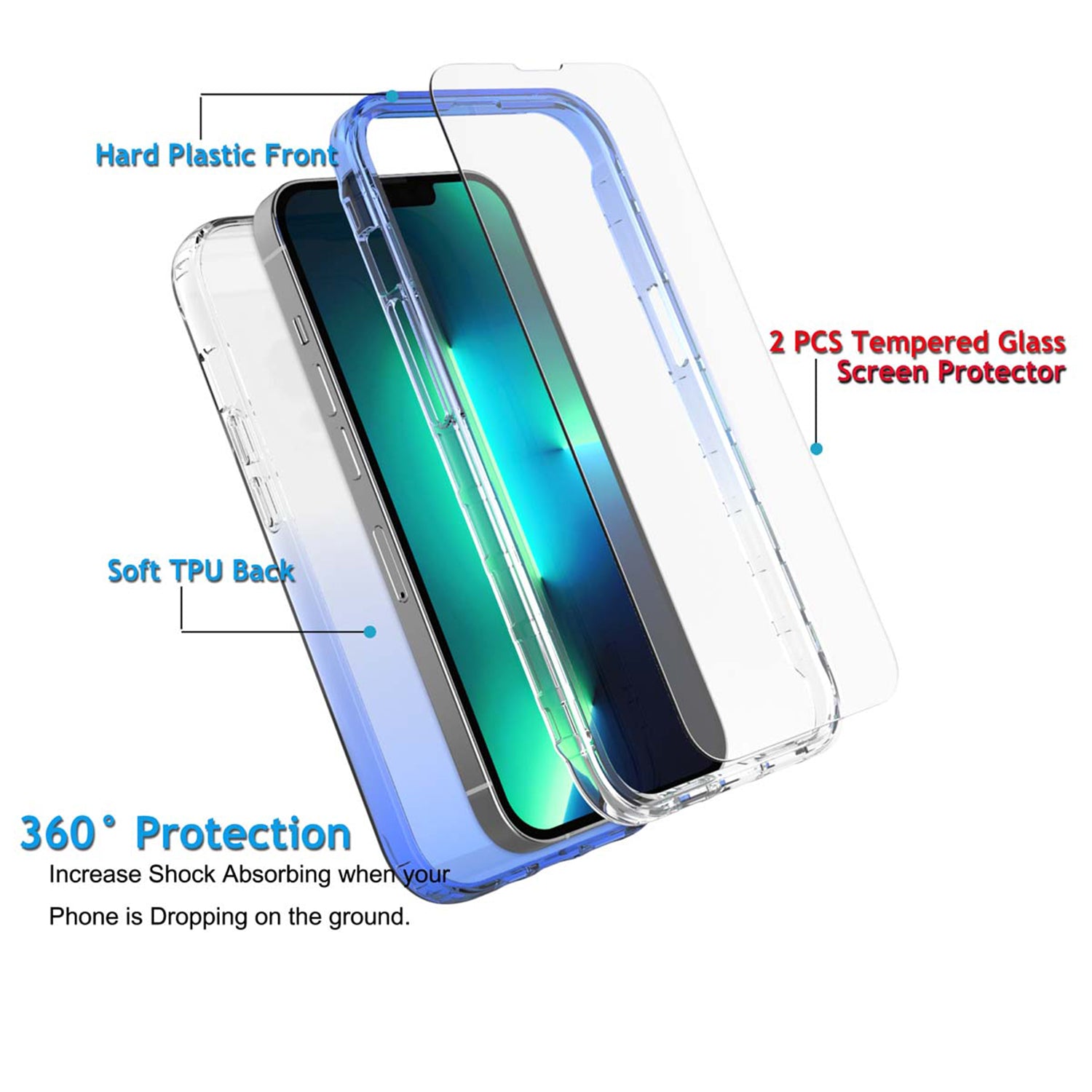 iPhone 13 Pro Max HD gradient transparent  case