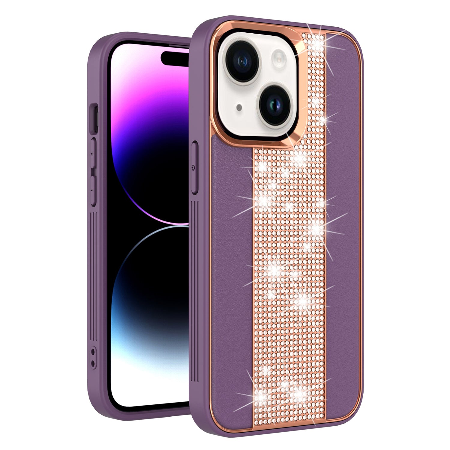 iPhone 14/13 Xiaoxiangfen Luxury Rhinestone Metal Shot Case